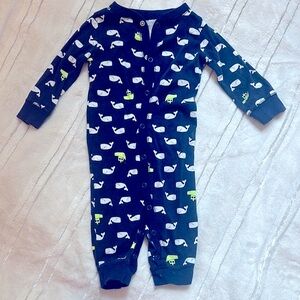 Carter's Blue and White Dolphin Print Onsie